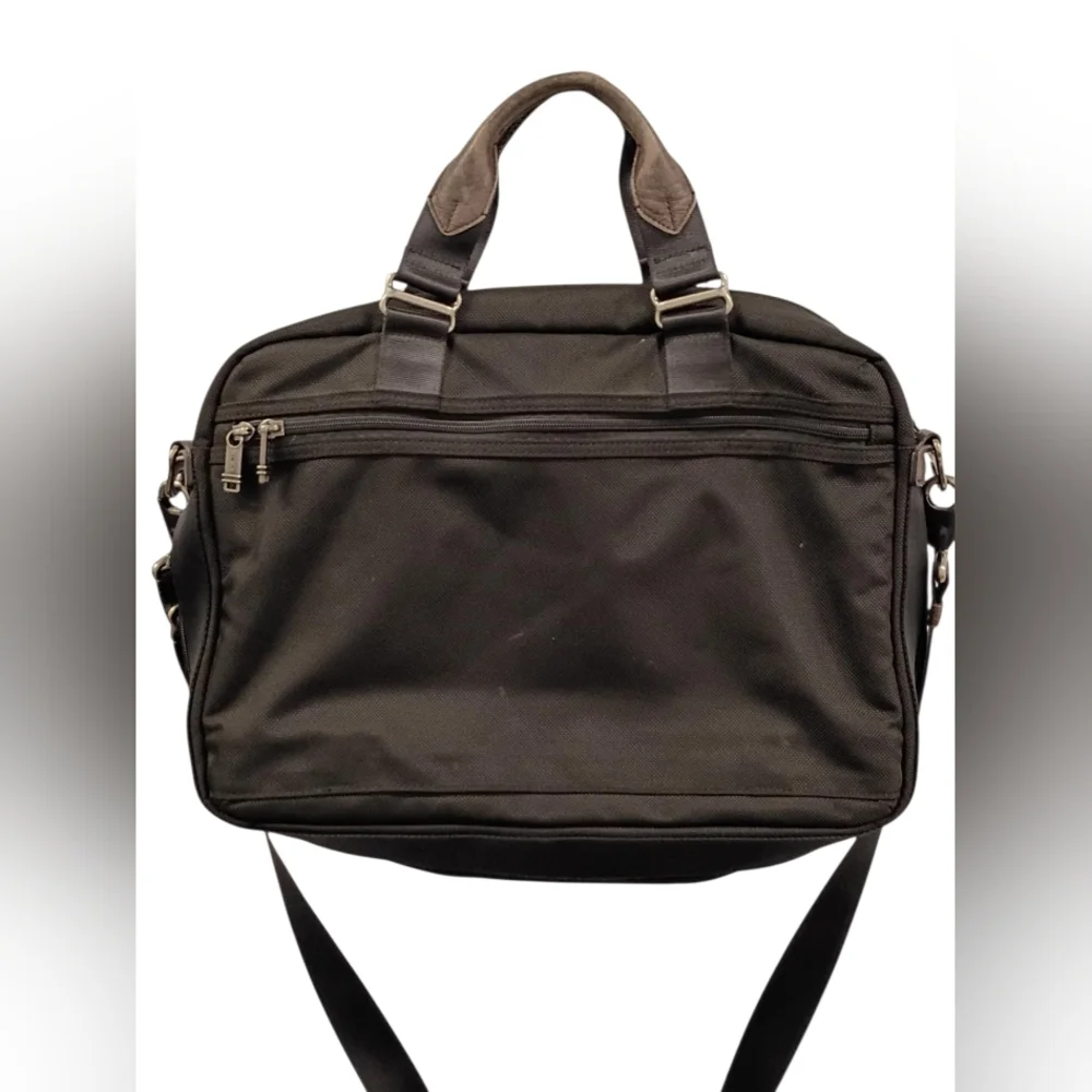 TUMI Alpha Nylon & Leather Briefcase‎ Black